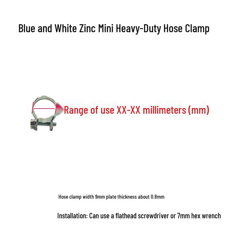 

Heavy Duty Mini Hose Clamp: 6-20mm for Oil, Water, and Air Pipes 6-8mm (2 pcs)