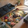 Pug Theme Crystal Velvet Floor Rug Personalized Custom Name Text Warm Carpet Home Decoration