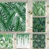 3D Badezimmervorhänge Tropische Grüne Blätter Pflanzen Monstera Druck Duschvorhang Heimdekoration Wasserdichter Stoff Badewannenvorhang