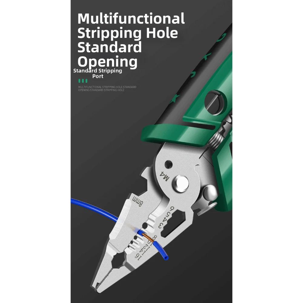 22in1 Stainless Steel Wire Stripping Pliers with Ergonomic Handle Multi Functional Electrical Tool for Crimping and Winding