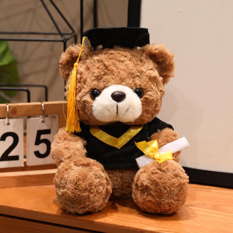 Graduation Teddy Bear with Doctor's Hat - Customizable Claw Machine Gift Doll