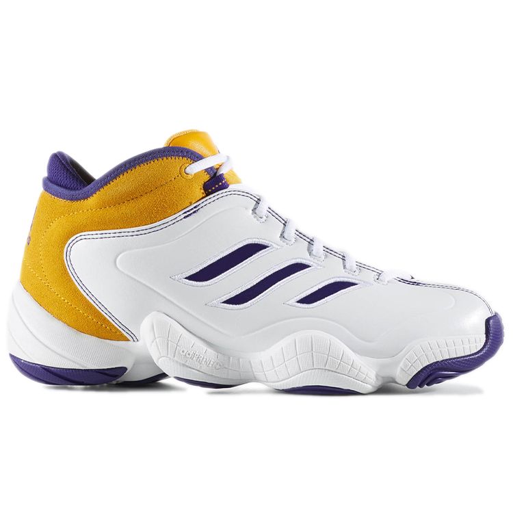 Adidas Crazy 3 Woven Classic Slip Resistant Durable Mid Top Retro Basketball Shoes Men Sneakers White Purple Gold B72770