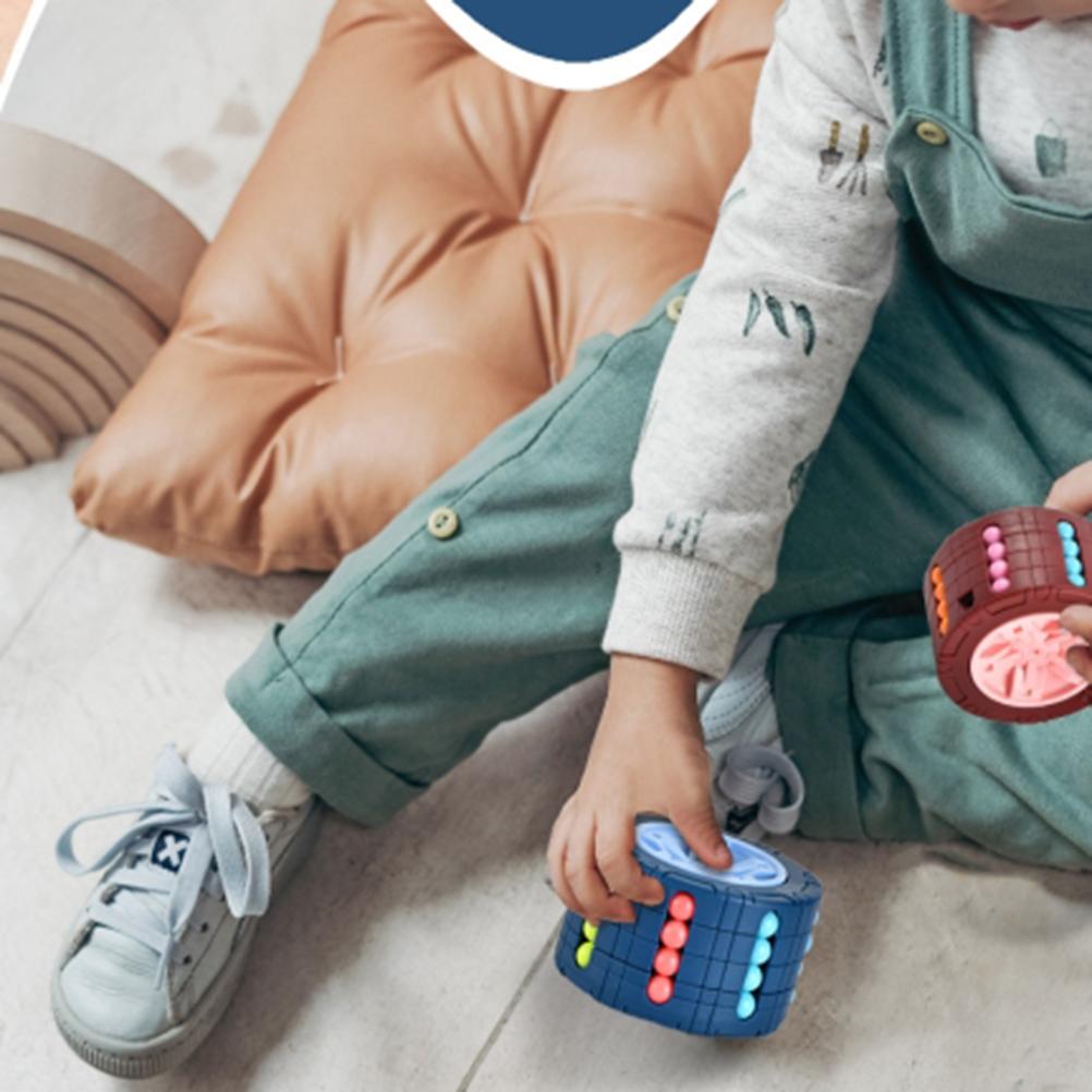 3D Cylinder Cube Puzzle Toy Magical Bean Cylinder Rotate and Slide Cube Puzzle Games Relieve Stress