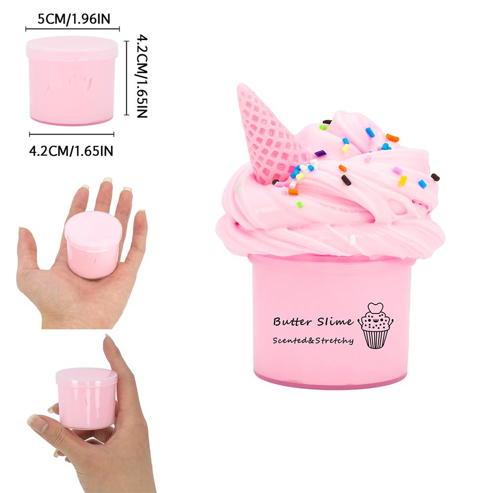 70ML Scented Butter Slime,Strechy And Non-Sticky,Ice Cream Cones accessories,Birthday, Holiday, Easter Day Party Gifts,DIY Stres