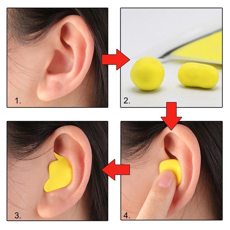60pcs/pack Moldable Shaped PU Anti-noise Ear Plugs Noise Reduction Sleeping Protection Soft Anti-Snoring Health Care Earplugs