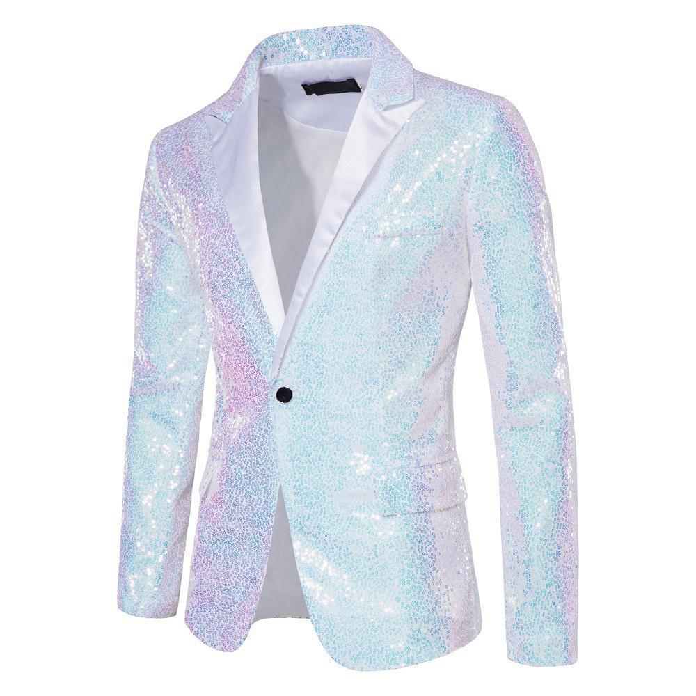 Shiny Gold Sequin Glitter Embellished Blazer Jacket Men Nightclub Prom Suit Blazer Men Costume Homme Stage Clothes for Singers  Plus Size