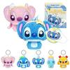 TOP TOY Disney Stitch Mochimochi Bouncing Fur Series Plush Pendant 1 Piece Gachapon Blind Box Figure Plastic Model Premium Birthday Present Character