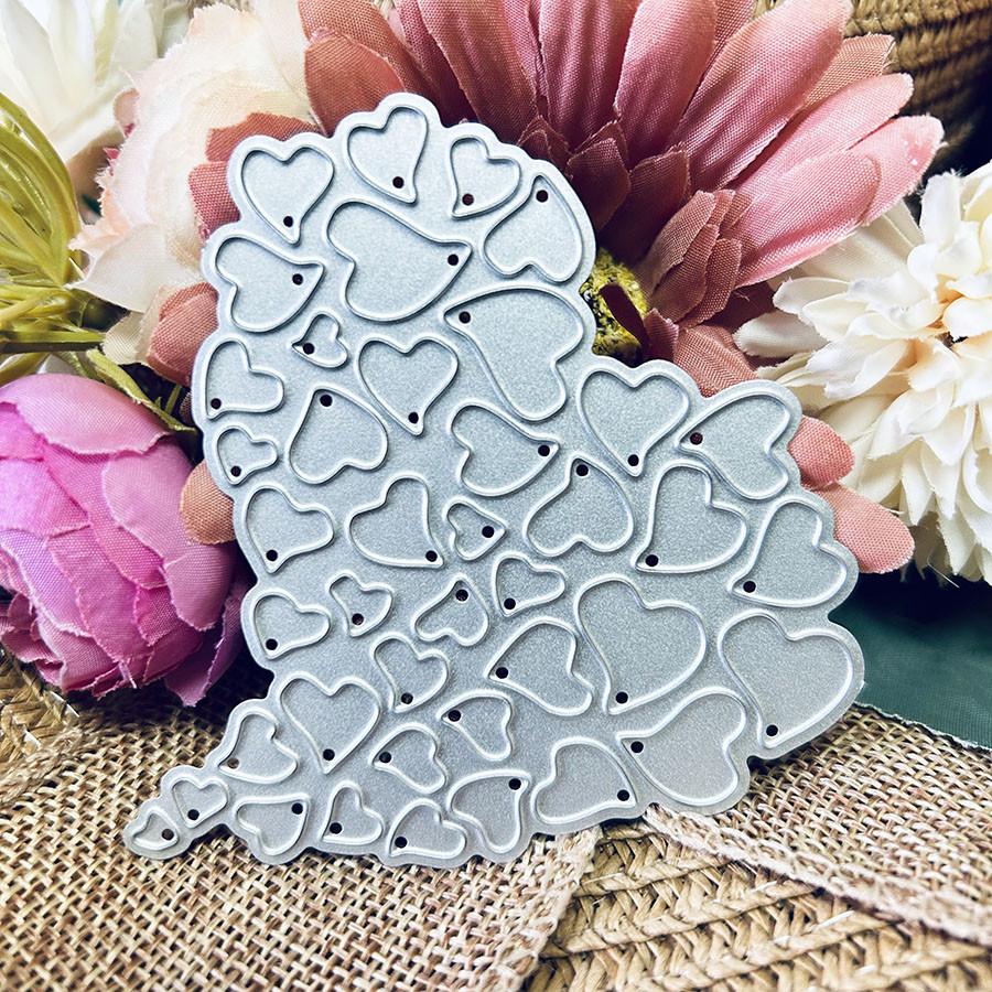 Liebesherzen Metall Stanzschablonen Schablone für DIY Scrapbooking Fotoalbum Prägepapier Karten Basteln Stanzteile