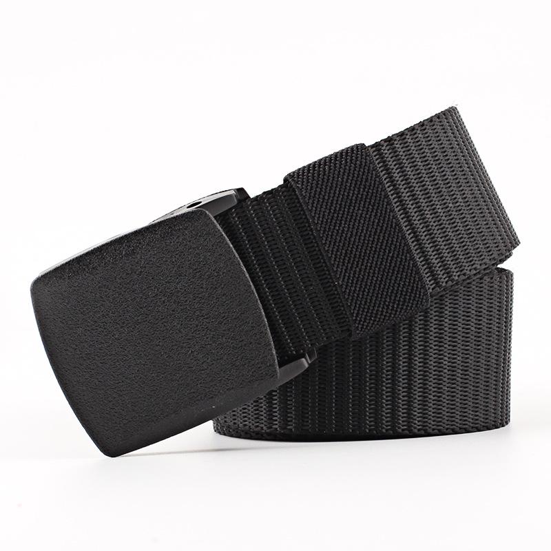 Outdoor Plastic Buckle Imitation Nylon Sports Women'S Canvas Wide Belt, Men'S Casual Belt Tactical Belt