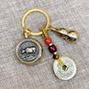 Zodiac Guardian Keychain: Brass Handle with Five Emperor Coins for Attracting Wealth and Fortune – Bestseller for Vendors