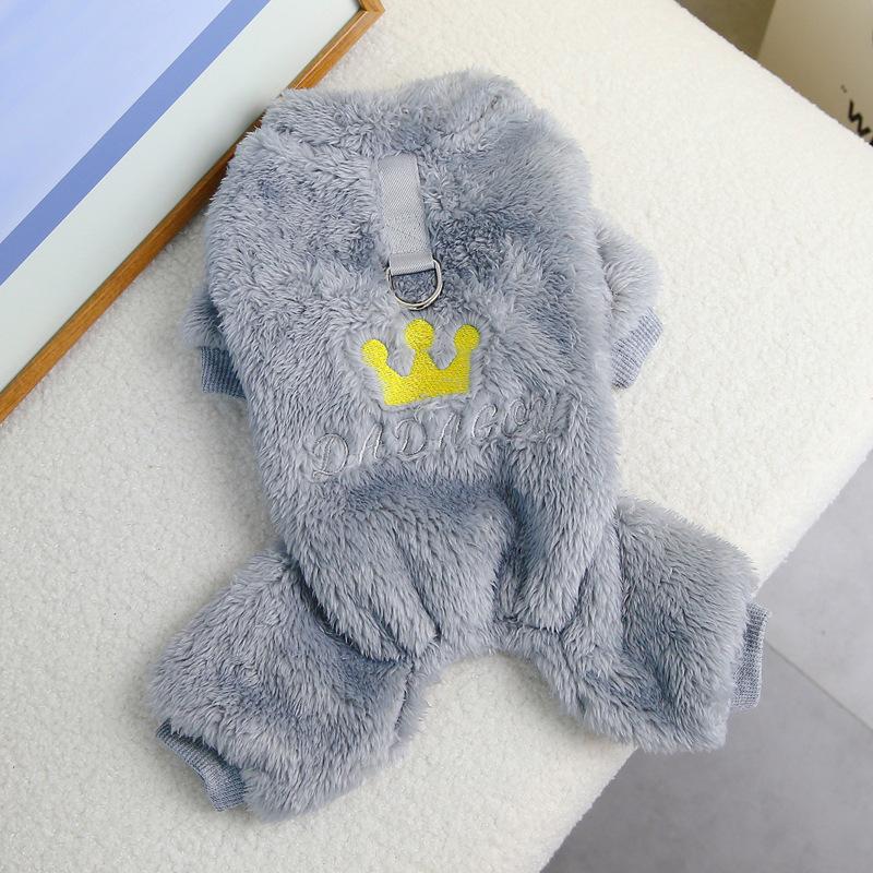 Pet Clothing Bi Xiong Teddy Small Dog Dog Clothing Can Be Traced Autumn and Winter Thickened Warm Four-legged Fleece Jacket
