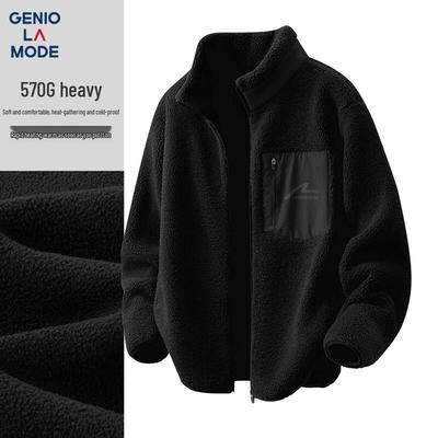 GENIOLAMODE Men's Heavyweight Reversible Fleece Jacket