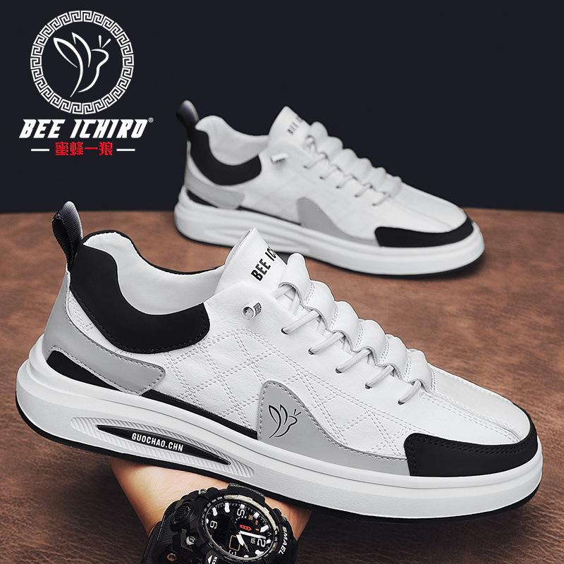 

Весенне-летняя мужская обувь модная кожаная трендовая обувь для скейтборда новая на четыре сезона из мягкой кожи повседневная кожаная обувь 44