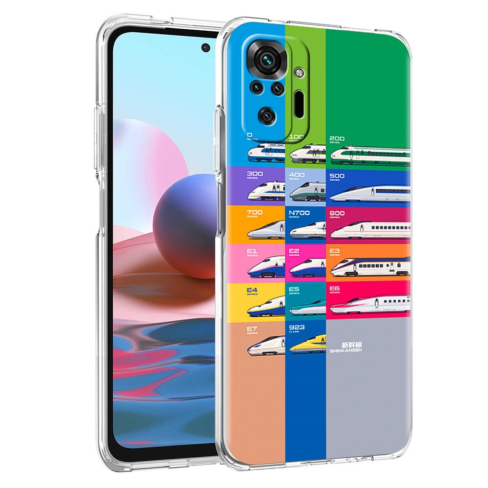 

Прозрачный чехол для телефона для Redmi 14C 13C 10C 10 9 Note 13 12 11 K50 K40 Plus Pro 4G 5G Мягкий ТПУ Серия Пуля Поезд Синкансэн for Redmi 14C