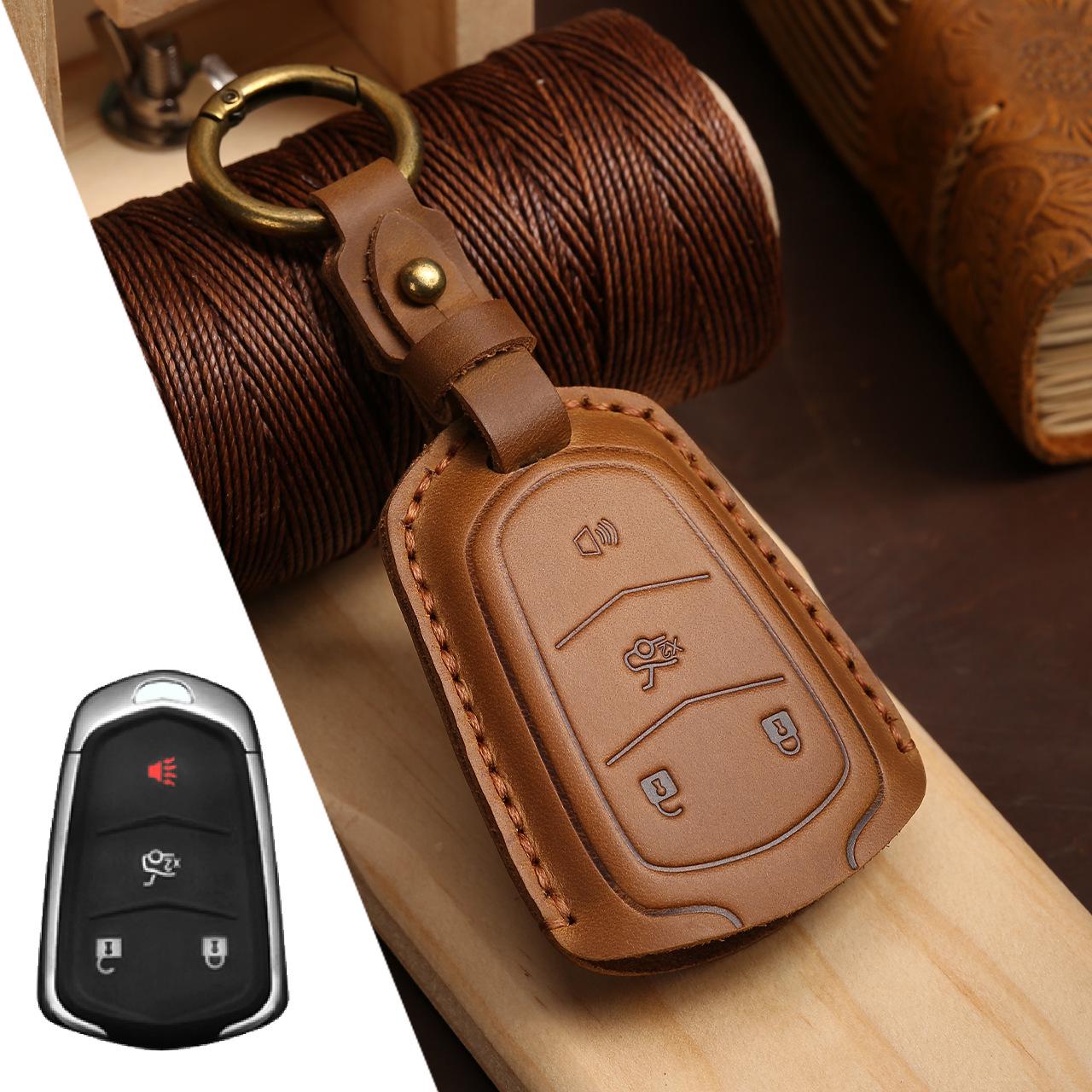 

Cadillac CT5/XT4/XT5/CT6 Genuine Leather Key Case - Protective Cowhide Shell