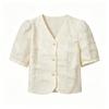 2026 Spring/Summer New Collection: Advanced, New Chinese Style, Simple, Slim, Comfortable, Versatile, V-neck Shirt for Women