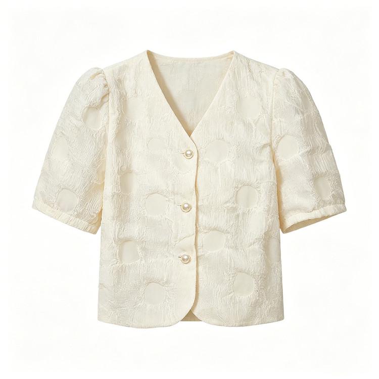 2026 Spring/Summer New Collection: Advanced, New Chinese Style, Simple, Slim, Comfortable, Versatile, V-neck Shirt for Women