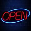 60x30cm Wall Sign "Open" Wall-Mounted Bar Light Sign, Modern Neon Sign,30W Adjustable Brightness 10-100%, Dimmable LED Open Sign