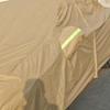 Khaki Thickened Car Cover: Snow, Rain & Sun Protection with Heat Insulation and Logo Print