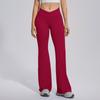 High-Waisted Cross-Back Seamless Yoga Pants Women Quick-Dry Nylon Leggings Flared Wide-Leg Fitness Trousers