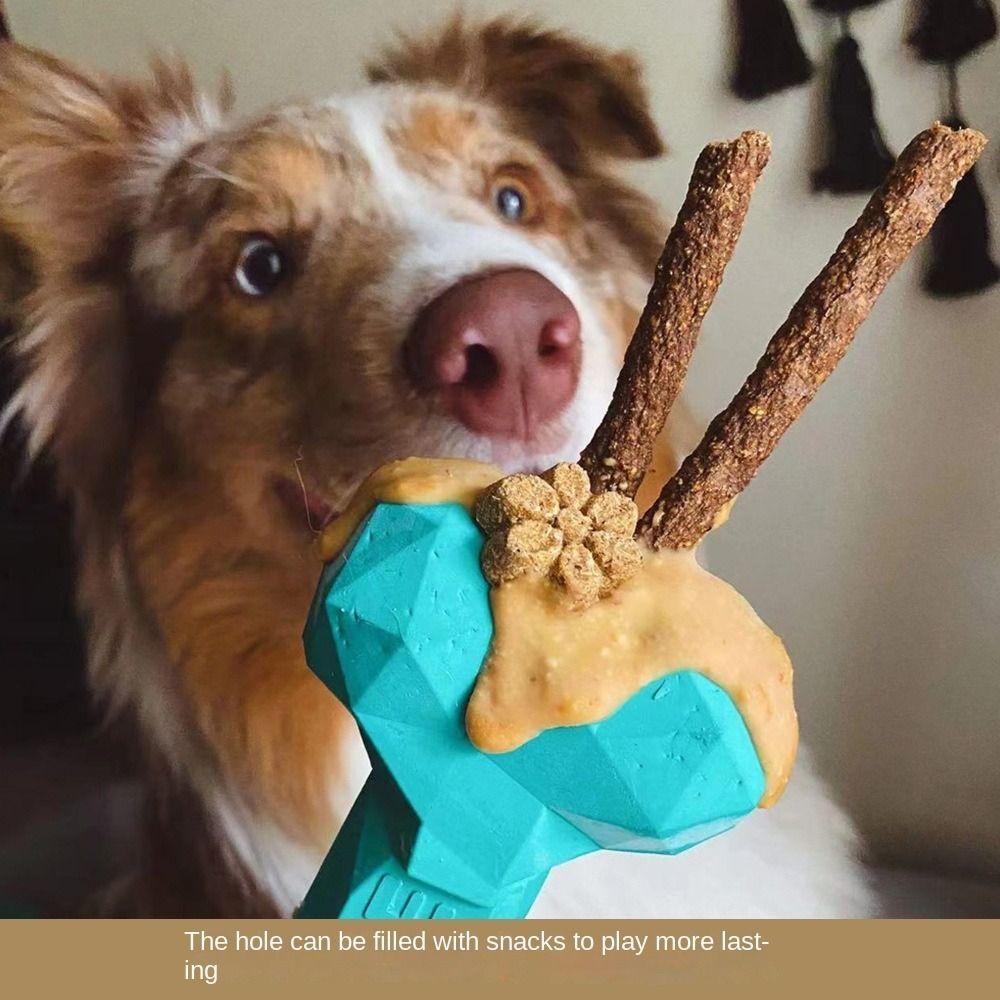 Rubber  Shaped Bone Toys Bite-resistant Pet Chew Toy Pet Leaky Food Bone Toy  Gift