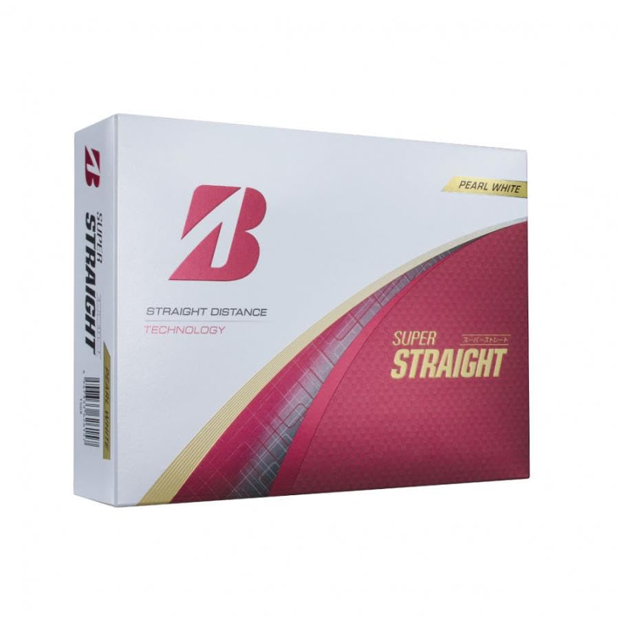 Bridgestone SUPER STRAIGHT 2025 (T5GX) Pearl White golf balls, 2 dozen, 24 balls, with original cleaning sheet set