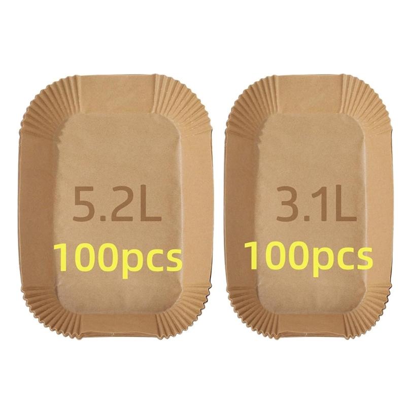 

Set of 200 Air Fryers Special Paper Oil-absorbing Air Fryers Papers Rectangular Baking Papers Household Oil-proof Papers 1