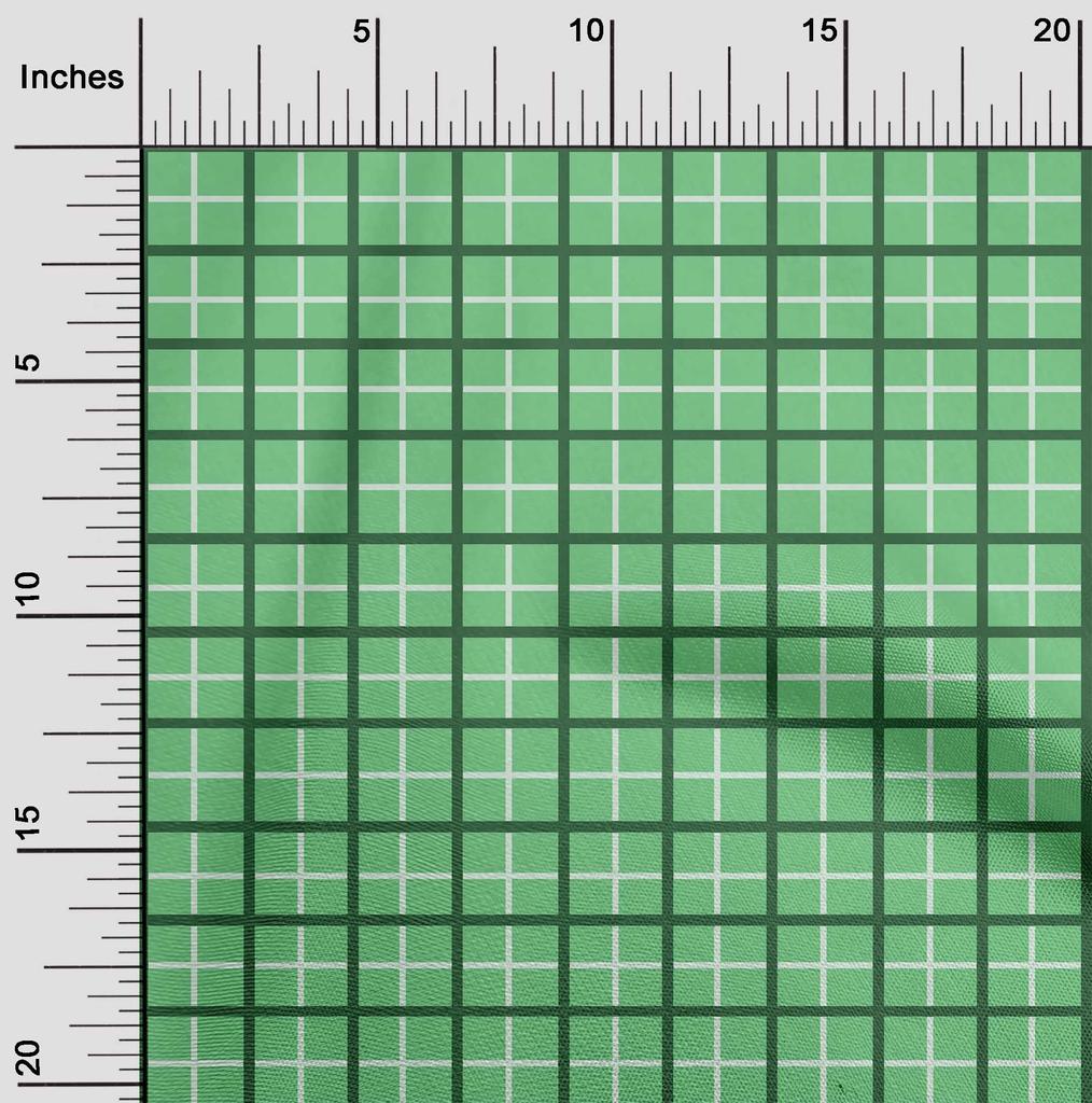 oneOone Cotton Cambric Sea Green Fabric Check Plaid Craft Projects Decor Fabric Printed By The Yard 42 Inch