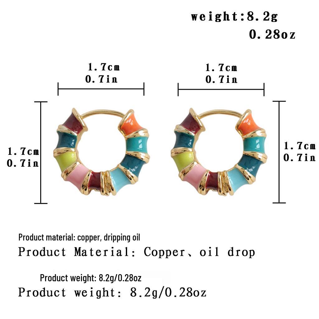 Ретро цветные ушные каффы с капельным маслом: Корейские нишевые, универсальные и уникальные серьги с индивидуальностью.