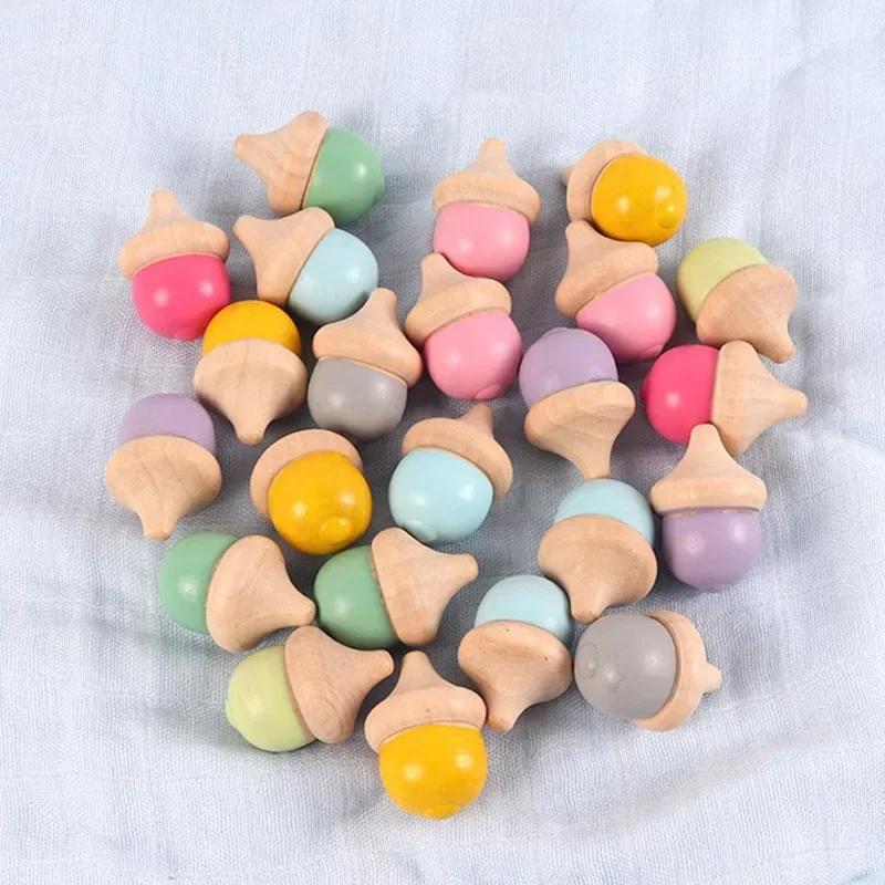 Children's Montessori Sensory Tray Board Game Wooden Christmas Tree Acorn Color Sorter Early Education Training Educational Toys