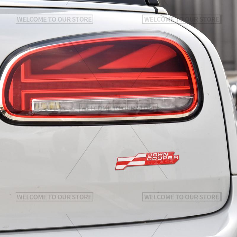 3D Car John Cooper Works Grille Emblem JCW Badge Metal Stickers Rear Trunk Decals For Mini Cooper S F66 F65 F67 U25 J01 J05 R61