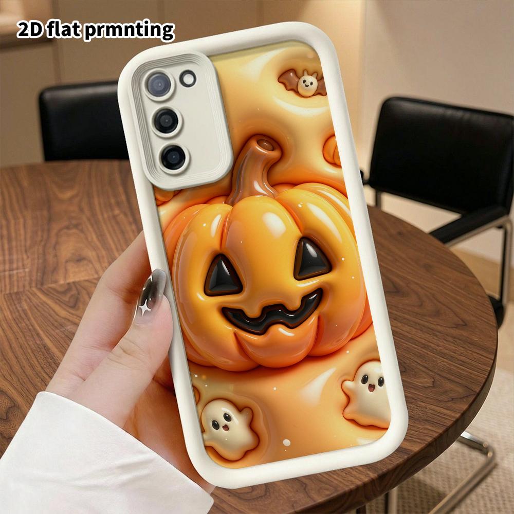 Phone Case: 2D Flat Design Suitable for Samsung Galaxy A34 A35 M05 M06 S20 S22 S21 FE Plus 5G Protective Case, Pumpkin Jack Lantern, Perfect Christmas