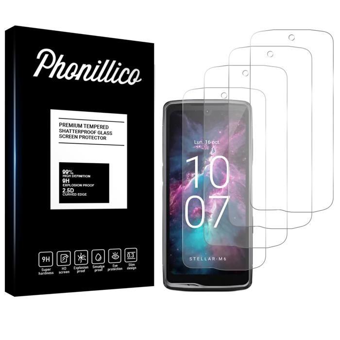 Gehärtetes Glas - Phonillico® - Crosscall Stellar M6/M6E - 4er-Pack - Kratzfest - Displayschutz