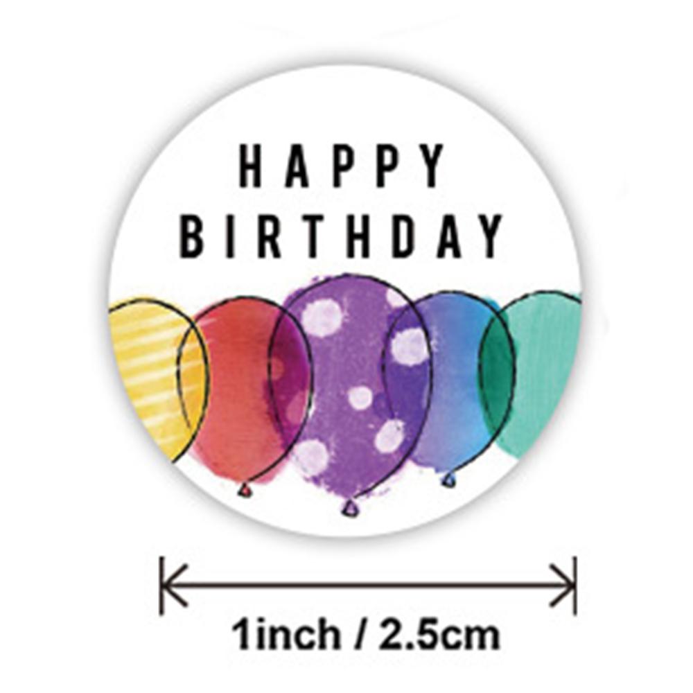 100-500pcs Cute Happy Birthday Sticker Birthday Gift Decoration Label Sealing Balloon Cake Label Packaging Scrapbook Sticker