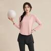 1011 Spring New Long Sleeve Fitness Clothing Women's Loose Breathable Running Quick Drying Clothes Sports Suit Fitness Training Clothing