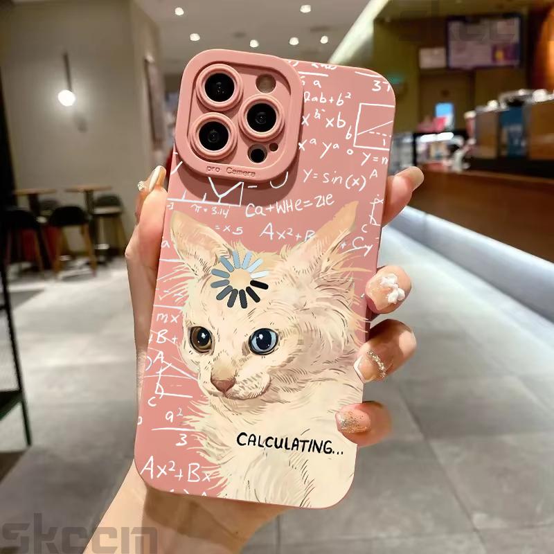 Art Formula Cat Graffiti Phone Case For Samsung Galaxy S26 S25 S24 S23 S22 S21 S20 Ultra Plus A15 A35 A54 A55 Shockproof Cover