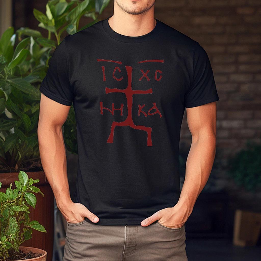 Ic Xc Nika Cross Christian Orthodox Funny Christogram Cross T-Shirt
