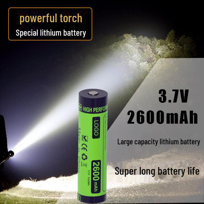 18650 3.7V Rechargeable 2600mAh Lithium-Ion Battery for Flashlights