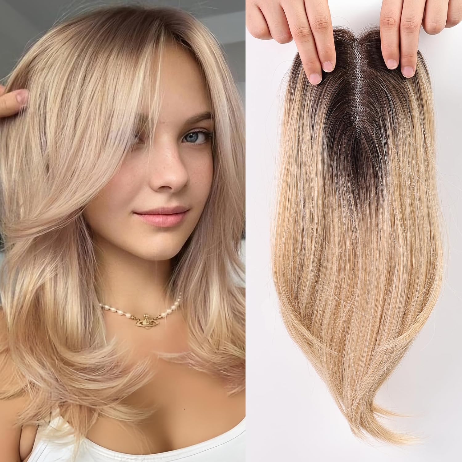 14 collu ombré blonda slāņaina matu