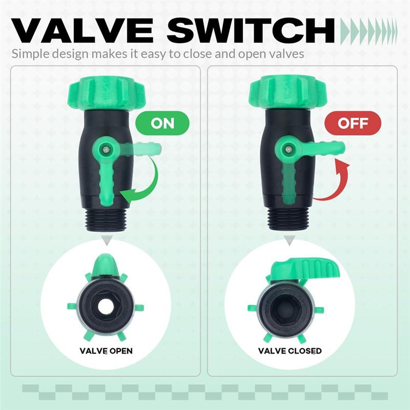 

A95I-Plastic Water Pipe Stop Valve Heavy Duty Plastic Hose Stop Valve Garden Hose Shut-Off Valve 90 Degrees