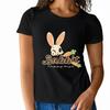 Adorable Womens Short Sleeve T Shirt Babbit Design with Winking Bunny and Carrots for a Cheerful Summer Look