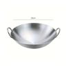 Stainless Steel Wok with Two Handles Multi Functional Wokes Pans  Rust and Scratch Resistant Wokes Pans Kitchens Accessories