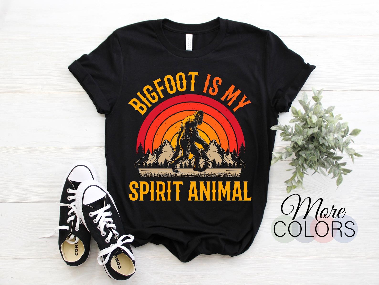 Bigfoot is My Spirit Animal Vintage T-Shirt, Undefeated Hide And Seek Champion Tees, Sasquatch Yeti, Bigfoot Believe Festival Lover Gift, 120