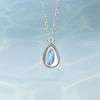 Women Fashion Water Drop Moonstone Pendant Short Clavicle Necklace