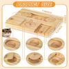 New Wooden Hamsters Foraging Toy 6 Food Holes Interactive Treat Dispenser Toy Natural with Lid Guinea Pig Feed Tray Pet Supplies