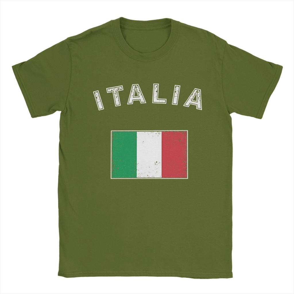 Streetwear TShirt Italy Flag 100 Cotton T Shirts Trendy Cool Tshirt for Unisex Summer Y2K Retro Custom DIY Short Sleeve Tops