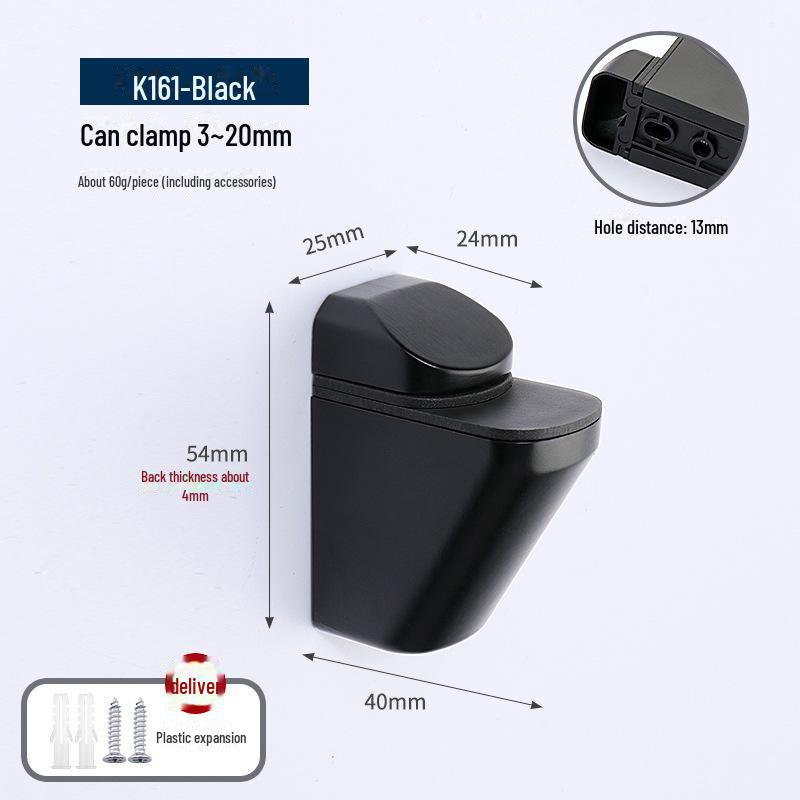 F-shaped Duckbill Glass Clamp for Bathroom/Kitchen 