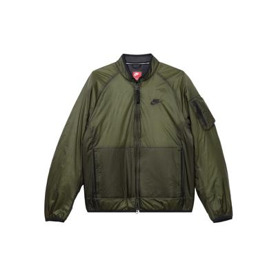 Unifarben Reißverschlusstasche Lässig Warm Locker Baumwolljacke Herrenjacken Khaki-Grün FB7859-325