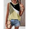Summer color splicing 3D printing women's fashionable O-neck vest