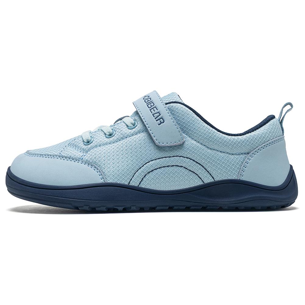 HOBIBEAR Wide Width Shoes Kids Barefoot Hook-Loop Sneakers Artificial Leather Mesh Lightweight Zero Drop Walking Shoes